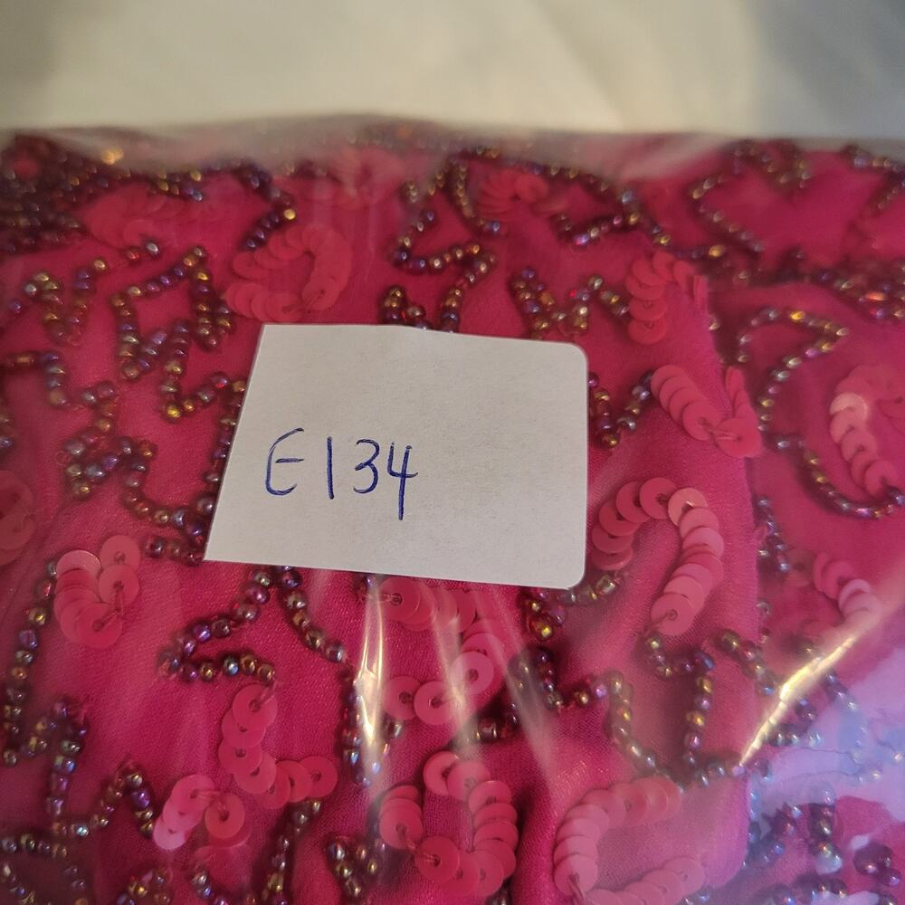 Scala Womens Beaded Silk One Shoulder Cut Out Maxi Dress Gown Size Small Pink - Picture 11 of 11